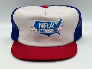 NRA Made for the USA Snapback Trucker Hat Red White Blue Mesh  - Picture 1 of 2