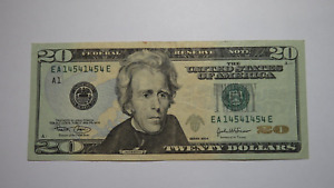 $20 2004 Repeater Serial Number Federal Reserve Currency Bank Note Bill VF