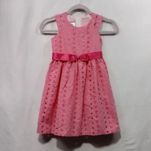 Bonnie Jean Satin Bow Dress Girls 6 Pink Princess Fairytale Party Event - Picture 1 of 8