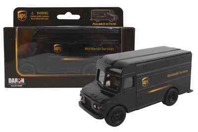 UPS 5.5" Package Truck Daron Toys Plastic Pullback Action - Image 1 of 3