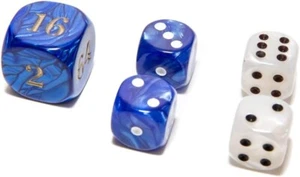 Cambor Games Deluxe Marbleized Backgammon Dice Set Blue-Ivory - Foto 1 di 1