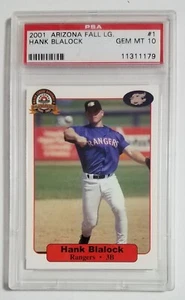 Hank Blalock 2001 Arizona Fall League #1 PSA 10 GEM MINT Rangers - Foto 1 di 2