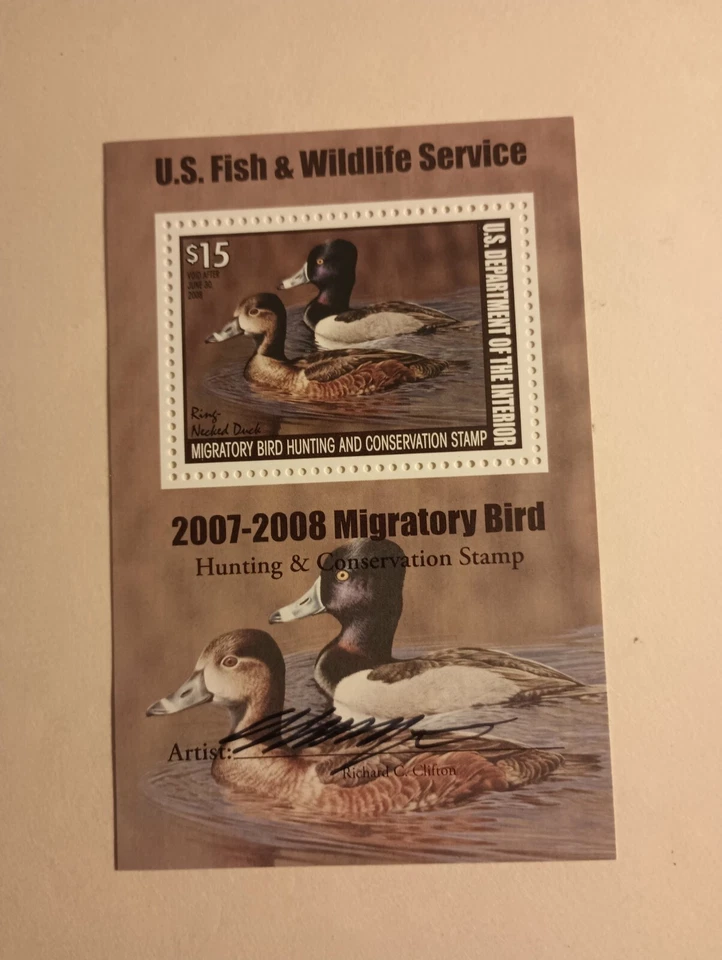 2007-08 MIGRATORY BIRD MINI STAMP/ARTIST SIGNED-MINT CONDITION-NH - Image 1 of 4