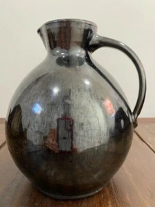 Vintage Large Black Polish Jar/Pitcher Kaźmierczak-Ceramika Kartuzv Jkazmierczak - Picture 1 of 3