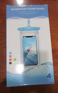 4 Pack Universal Waterproof Swim Cell Phone Pouch Dry Bag Case Neck Strap Cover - Picture 1 of 7