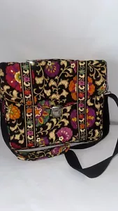Vera Bradley Retired Suzani Attaché Laptop Messenger Bag Tote Hard Side - Picture 1 of 5