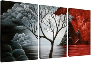 Wieco Art the Cloud Tree 3 Panels Modern Canvas Wall Art Prints Artwork Abstract - Picture 1 of 12