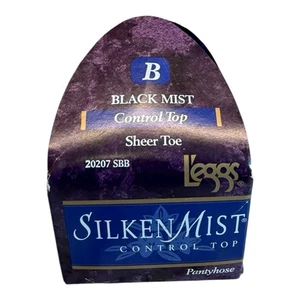 L'eggs Silken Mist Control Top Strumpfhose Black Mist Gr. B Sheer Toe 20207 - Bild 1 von 5