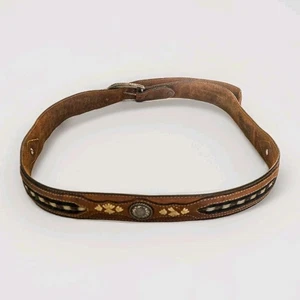 Cinturón Occidental Justin Top Grano Piel de Vaca |Medallones de Plata Bordados|S 40 (39-43) - Imagen 1 de 8