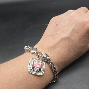 Trump Pence 2016 Campaign Bettelarmband Damen silberfarben Strass MAGA - Bild 1 von 5