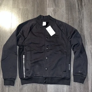 Nike Mens Small Lebron James Black Button Up Varsity Jacket Therma Fit New - Picture 1 of 8