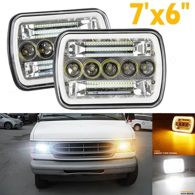 2X 7X6'' LED Headlight Hi/Lo For Ford E-150 E-350 Econoline Club Wagon Cargo Van - Image 1 of 4