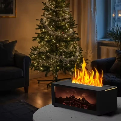 Calentador y humidificador de chimenea USB con control remoto - llama de 7 colores, difusor, temporizador Foto 1 de 4