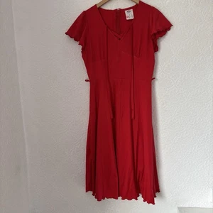 Vintage C&A rotes Fit & Flare Kleid 38” Brustumfang 28” Taille - Bild 1 von 16
