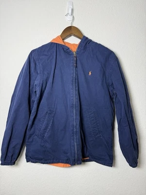 Chaqueta con Capucha Polo Ralph Lauren Reversible Azul Marino Naranja Para Hombre Talla L Cremallera Foto 1 de 4