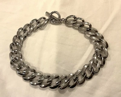 Gargantilla collar cadena plata Ann Taylor grande gran tamaño declaración XL declaración Foto 1 de 4