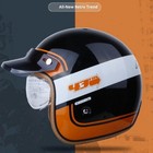 Retro Open Face Motorcycle Helmet Vintage Style with Goggles