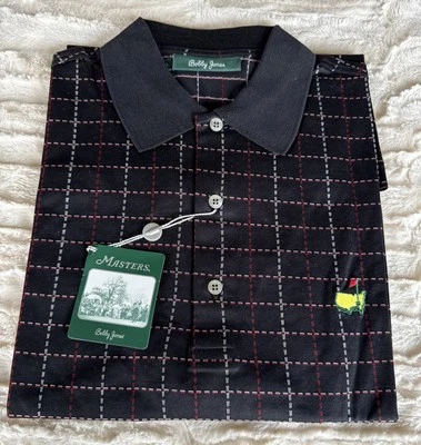 Bobby Jones Collection Polo Shirt Masters Golf Made in Italy NWT Mens Size L Blk - Image 1 of 4
