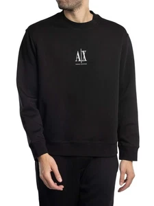 Armani Exchange Men's Centre Logo Sweatshirt, Black - Picture 1 of 6