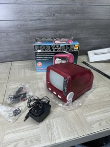 Vintage Lenoxx tragbarer transparent rosa B&W TV TV-51 neu offene Verpackung alter Lagerbestand - Bild 1 von 16