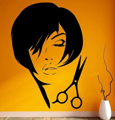 Pegatinas de pared calcomanía de vinilo belleza peluquería decoración de niñas adolescentes (z2227) Foto 1 de 3