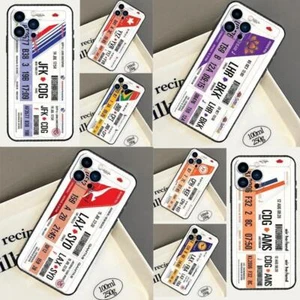 Fashion Air Boarding Pass Anti-drop iPhone Phone Case for 16 15 14 13 12 11 XR 8 - Picture 1 of 24