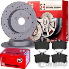ZIMMERMANN SPORT BRAKE DISCS + REAR PADS for VW GOLF 4 POLO 6R AUDI A1 A3