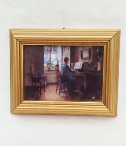 Piastrella artistica in porcellana NORVEGESE Porsgrund nella luce di Harriet Backer - Foto 1 di 3