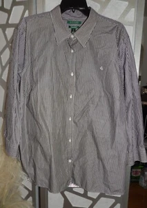 LAUREN RALPH LAUREN BLACK/WHITE STRIPED BUTTON UP SHIRT (SZ: 3X) - Picture 1 of 3