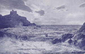 VINTAGE UK POSTCARD 32664 SUNSET AT ILFRACOMBE, DEVON. WEDGWOOD SERIES - Picture 1 of 2
