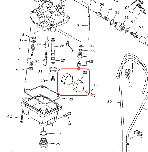 Juego de agujas de válvula de flotador de carburador para moto de nieve Yamaha VK540 2018-2021 Foto 1 de 1