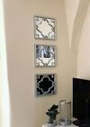 Set of Three Square Silver Framed Wall Mirrors