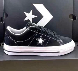 Converse Cons Men Shoes One Star Pro OX Suede Black/Black/White 171327C New Box - Picture 1 of 6