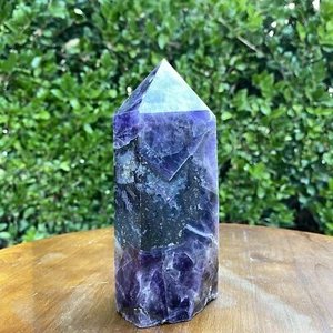988g 15x7x6cm Purple Banded Chevron Amethyst Point Tower from South Africa - Picture 1 of 6