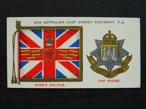 No31 5th BATT EAST SURREY REGT Regimental Standards & Cap Badges Players 1930 - Picture 1 of 1