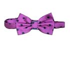 Q Brand Bow Tie Purple Black Polka Dot Clip-On Adjustable Italy One Size New