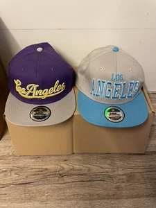 2 x Gorra de béisbol / Prendas para la cabeza No Fear Snapback "Los Angeles". Sombreros geniales para adultos LA - Imagen 1 de 5