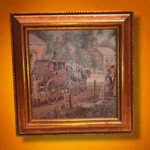 Vintage HOME AGAIN Gone With The Wind Lamson Henry Framed Art Lithograph - Picture 1 of 5