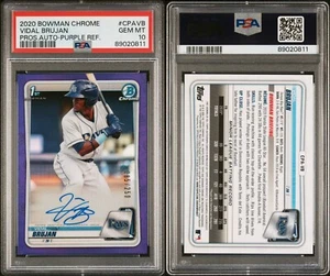 Bowman Chrome Prospects Vidal Brujan 2020 refractor púrpura automático/250 PSA 10 rayos - Imagen 1 de 2