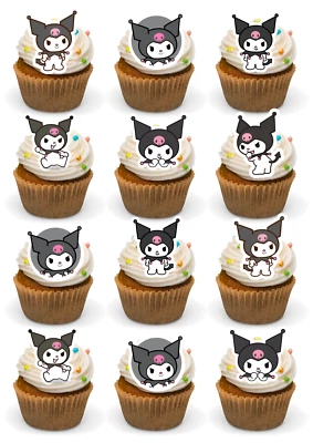 TOP IT TOPPERS LTD Kuromi Cupcake Toppers 23 Precut Edible Wafer Card Toppers
