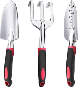 Garden Tool Set, 3 Pieces Aluminum Heavy Gardening Kit Including Hand Shovel, Tr - Picture 1 of 6