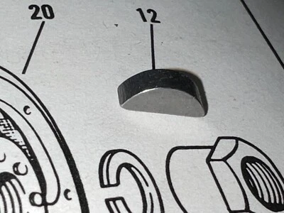 HARLEY AERMACCHI crankshaft  WOODRUFF KEY 11212P   M65 MC65 SHORTSTER X-90 Z-90 - Image 1 of 3