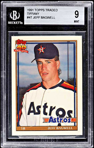 1991 TOPPS TRADED TIFFANY JEFF BAGWELL ROOKIE ASTROS RC #4T BGS 9 MINT 