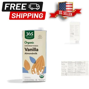 Vanilla Almond Milk, Organic & Unsweetened - Perfect Dairy Alternative, 32 Fl Oz - Picture 1 of 6