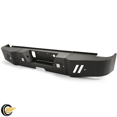 For 2015-2019 Chevy Silverado 2500/3500 Black Steel Rear Bumper with LED lights - Image 1 of 4