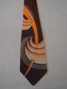 Vintage 1940s-50s Cutter Cravat Original Abstract Design Tie - Picture 1 of 3
