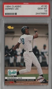 1994 CLASSIC #130 DERREK LEE PSA 10 ONLY ONE ON EBAY 1/1 QUAKES RARE CUBS POP 11 - Picture 1 of 2