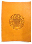 Vers 1910 TEXAS UNIVERSITY Seal TAN cuir gaufré insert tabac premium