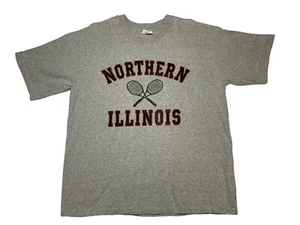 Vintage NIU Tennisschläger T-Shirt Northern Illinois University XL Einzelnaht - Bild 1 von 5