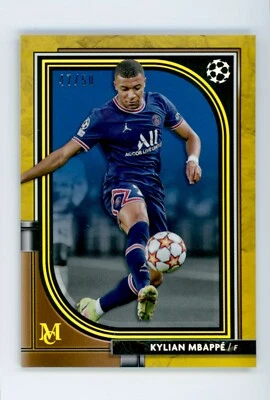 2021-22 Kylian Mbappe Topps Museum Collection Gold PSG Soccer Card 47/50 France - Image 1 of 3